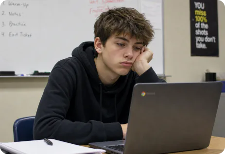 Student bored by a course