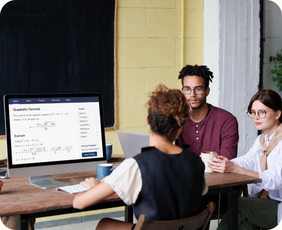 Content developers working together