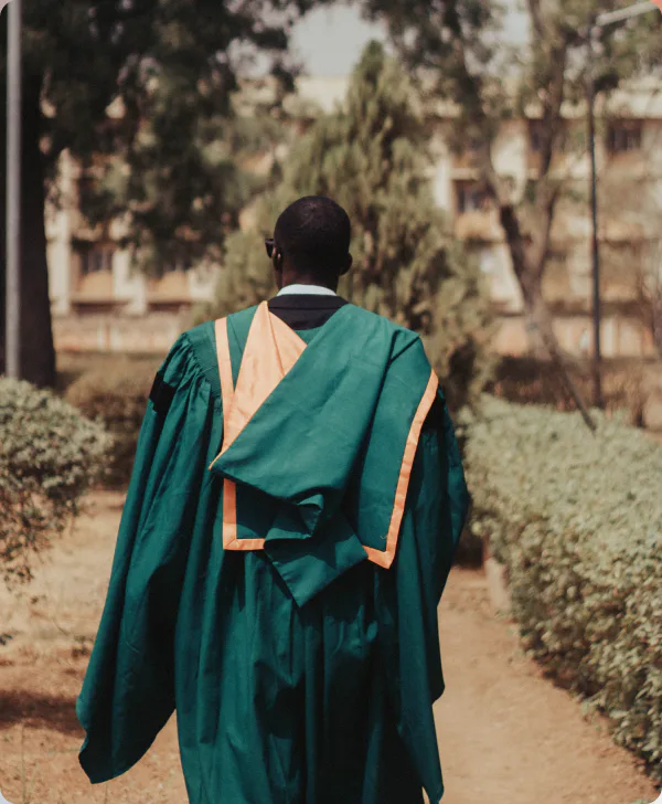 Student celebrating graduation