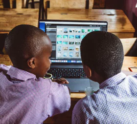 Students with devices